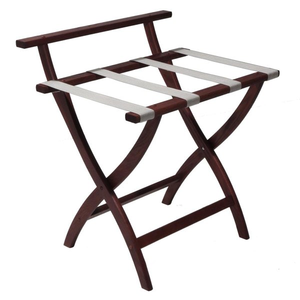 Vertex Wall Saver Luggage Rack with Silver Straps - Mahogany VE2681631